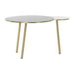 Sofabord Sort Gylden Aluminium Hvid (67 x 50 x 37 cm)