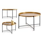Sofabord Sort Gylden Metal (76,5 x 46 x 76,5 cm) - Kategori: 4 Sofabord Sort Gylden Metal (76,5 x 46 x 76,5 cm)
