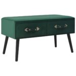 Sofabord grøn 80 x 40 x 46 cm fløjl - Kategori: 4 Sofabord grøn 80 x 40 x 46 cm fløjl