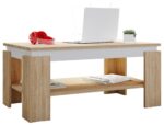Sofabord, h. 55 x b. 90 x d. 41 cm, naturfarvet og hvid - Kategori: 4 Sofabord, h. 55 x b. 90 x d. 41 cm, naturfarvet og hvid