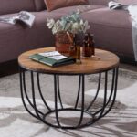 Sofabord i FSC®-certificeret træ med trådmetalben, 60 x 39 x 60 cm - Kategori: 4 Sofabord i FSC®-certificeret træ med trådmetalben, 60 x 39 x 60 cm