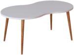 Sofabord i harmonisk form, skandi-japandi-look, 42 x 90 x 41 cm, hvid - Kategori: 4 Sofabord i harmonisk form, skandi-japandi-look, 42 x 90 x 41 cm, hvid