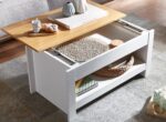 Sofabord i hvid og natur med moderne design, 85 X 47 X 45 cm - Kategori: 4 Sofabord i hvid og natur med moderne design, 85 X 47 X 45 cm