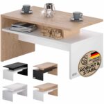Sofabord i hvid/naturfarvet, 92x50x47cm - Kategori: 4 Sofabord i hvid/naturfarvet, 92x50x47cm