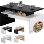 Sofabord i hvid/sort, 92x50x47cm - Kategori: 4 Sofabord i hvid/sort, 92x50x47cm