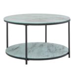 Sofabord i marmor-look, 80x80x45 cm, hvid - Kategori: 4 Sofabord i marmor-look, 80x80x45 cm, hvid