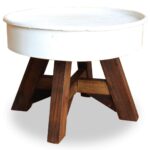 Sofabord i massivt genanvendt træ 60 x 45 cm hvid - Kategori: 4 Sofabord i massivt genanvendt træ 60 x 45 cm hvid