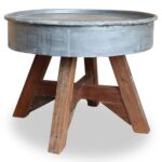 Sofabord i massivt genanvendt træ 60 x 45 cm sølvfarvet - Kategori: 4 Sofabord i massivt genanvendt træ 60 x 45 cm sølvfarvet
