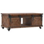 Sofabord i massivt grantræ 91 x 51 x 38 cm brun - Kategori: 4 Sofabord i massivt grantræ 91 x 51 x 38 cm brun