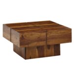 Sofabord i massivt træ, 57,5×57,5×30 cm, brun - Kategori: 4 Sofabord i massivt træ, 57,5x57,5x30 cm, brun