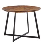 Sofabord i massivt træ / metal, 60x60x45 cm, brun - Kategori: 4 Sofabord i massivt træ / metal, 60x60x45 cm, brun