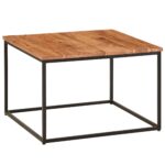 Sofabord i massivt træ og metal, 60x60x41 cm, naturfarvet - Kategori: 4 Sofabord i massivt træ og metal, 60x60x41 cm, naturfarvet