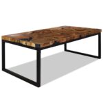 Sofabord i teaktræ og plastik 110 x 60 x 40 cm - Kategori: 4 Sofabord i teaktræ og plastik 110 x 60 x 40 cm