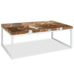 Sofabord i teaktræ og plastik 110 x 60 x 40 cm - Kategori: 4 Sofabord i teaktræ og plastik 110 x 60 x 40 cm