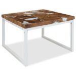 Sofabord i teaktræ og plastik 60 x 60 x 40 cm - Kategori: 4 Sofabord i teaktræ og plastik 60 x 60 x 40 cm