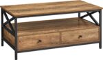 Sofabord i vintage stil, D55 x B100 x H45 cm, brun - Kategori: 4 Sofabord i vintage stil, D55 x B100 x H45 cm, brun