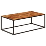 Sofabord massivt akacietræ og stål 110 x 60 x 40 cm - Kategori: 4 Sofabord massivt akacietræ og stål 110 x 60 x 40 cm