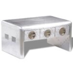 Sofabord med 3 skuffer vintage flyverstil - Kategori: 4 Sofabord med 3 skuffer vintage flyverstil