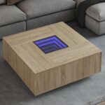 Sofabord med Infinity LED-lys 100x100x40 cm sonoma-eg - Kategori: 4 Sofabord med Infinity LED-lys 100x100x40 cm sonoma-eg