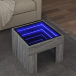 Sofabord med Infinity LED-lys 40x40x30 cm grå sonoma-eg - Kategori: 4 Sofabord med Infinity LED-lys 40x40x30 cm grå sonoma-eg
