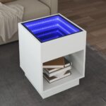 Sofabord med Infinity LED-lys 40x40x50 cm hvid - Kategori: 4 Sofabord med Infinity LED-lys 40x40x50 cm hvid