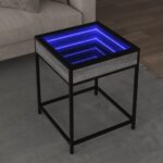 Sofabord med Infinity LED-lys 40x40x51 cm grå sonoma-eg - Kategori: 4 Sofabord med Infinity LED-lys 40x40x51 cm grå sonoma-eg