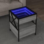 Sofabord med Infinity LED-lys 40x40x51 cm grå sonoma-eg - Kategori: 4 Sofabord med Infinity LED-lys 40x40x51 cm grå sonoma-eg