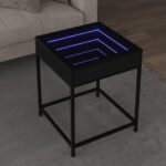 Sofabord med Infinity LED-lys 40x40x51 cm sort - Kategori: 4 Sofabord med Infinity LED-lys 40x40x51 cm sort