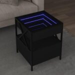 Sofabord med Infinity LED-lys 40x40x51 cm sort - Kategori: 4 Sofabord med Infinity LED-lys 40x40x51 cm sort