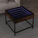 Sofabord med Infinity LED-lys 50x50x41 cm røget egetræsfarve - Kategori: 4 Sofabord med Infinity LED-lys 50x50x41 cm røget egetræsfarve