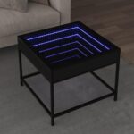 Sofabord med Infinity LED-lys 50x50x41 cm sort - Kategori: 4 Sofabord med Infinity LED-lys 50x50x41 cm sort