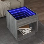 Sofabord med Infinity LED-lys 50x50x50 cm grå sonoma-eg - Kategori: 4 Sofabord med Infinity LED-lys 50x50x50 cm grå sonoma-eg