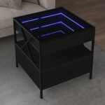 Sofabord med Infinity LED-lys 50x50x51 cm sort - Kategori: 4 Sofabord med Infinity LED-lys 50x50x51 cm sort