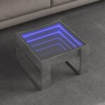 Sofabord med Infinity LED-lys 50x53x30 cm betongrå - Kategori: 4 Sofabord med Infinity LED-lys 50x53x30 cm betongrå