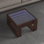 Sofabord med Infinity LED-lys 50x53x30 cm brun egetræsfarve - Kategori: 4 Sofabord med Infinity LED-lys 50x53x30 cm brun egetræsfarve