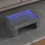 Sofabord med Infinity LED-lys 70x50x30 cm betongrå - Kategori: 4 Sofabord med Infinity LED-lys 70x50x30 cm betongrå