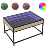 Sofabord med Infinity LED-lys 70x50x41 cm sonoma-eg - Kategori: 4 Sofabord med Infinity LED-lys 70x50x41 cm sonoma-eg