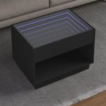 Sofabord med Infinity LED-lys 70x50x50 cm sort - Kategori: 4 Sofabord med Infinity LED-lys 70x50x50 cm sort