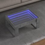 Sofabord med Infinity LED-lys 70x53x30 cm betongrå - Kategori: 4 Sofabord med Infinity LED-lys 70x53x30 cm betongrå