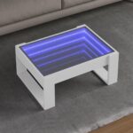 Sofabord med Infinity LED-lys 70x53x30 cm hvid - Kategori: 4 Sofabord med Infinity LED-lys 70x53x30 cm hvid