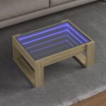 Sofabord med Infinity LED-lys 70x53x30 cm sonoma-eg