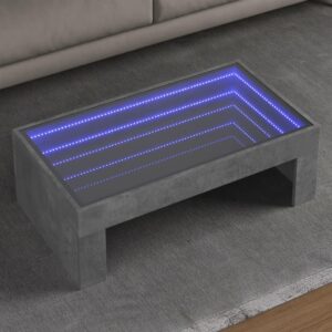 Sofabord med Infinity LED-lys 90x50x30 cm betongrå