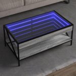 Sofabord med Infinity LED-lys 90x50x38 cm grå sonoma-eg - Kategori: 4 Sofabord med Infinity LED-lys 90x50x38 cm grå sonoma-eg