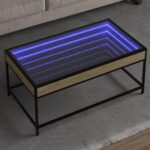 Sofabord med Infinity LED-lys 90x50x41 cm sonoma-eg - Kategori: 4 Sofabord med Infinity LED-lys 90x50x41 cm sonoma-eg