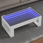 Sofabord med Infinity LED-lys 90x53x30 cm hvid - Kategori: 4 Sofabord med Infinity LED-lys 90x53x30 cm hvid
