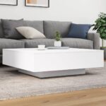 Sofabord med LED-lys 100x100x31 cm hvid - Kategori: 4 Sofabord med LED-lys 100x100x31 cm hvid