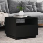 Sofabord med LED-lys 50x49x40 cm sort - Kategori: 4 Sofabord med LED-lys 50x49x40 cm sort