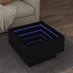 Sofabord med LED-lys 50x50x30 cm konstrueret træ sort - Kategori: 4 Sofabord med LED-lys 50x50x30 cm konstrueret træ sort