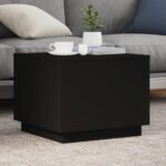 Sofabord med LED-lys 50x50x40 cm sort - Kategori: 4 Sofabord med LED-lys 50x50x40 cm sort