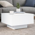 Sofabord med LED-lys 55x55x31 cm hvid - Kategori: 4 Sofabord med LED-lys 55x55x31 cm hvid